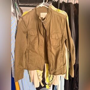 HINGE SEATTLE Olive Green Military Style Zip Up Jacket